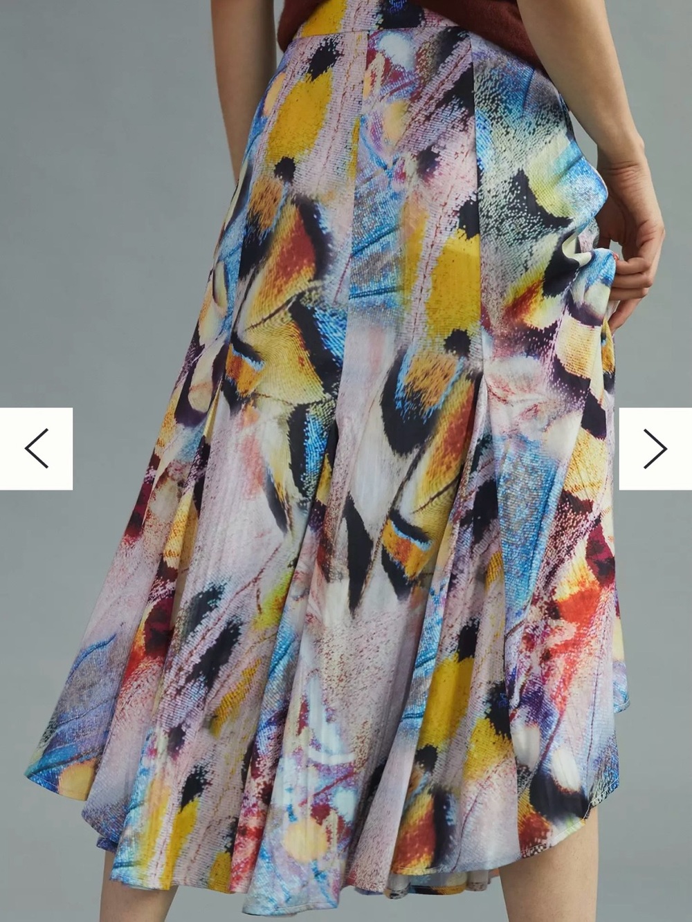 Anthropologie Women’s Midi Abstract Colorful Print Zip Skirt- Size 14 - Picture 12 of 14